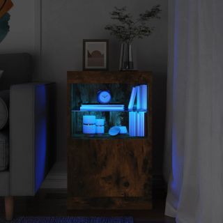 puhvetkapp LED-tuledega, suitsutatud tamm, 41 x 37 x 67 cm
