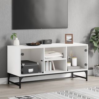 klaasustega telerikapp, valge, 102 x 37 x 50 cm