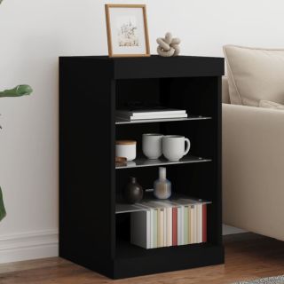puhvetkapp LED-tuledega, must, 41 x 37 x 67 cm