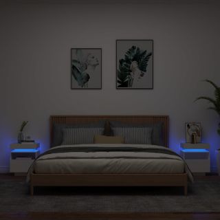 öökapid LED-tuledega 2 tk, valge, 40 x 39 x 48,5 cm