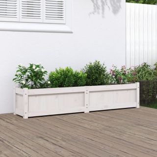 aia taimekast, valge, 150 x 31 x 31 cm, männipuit