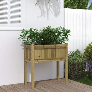 jalgadega aia taimekast, 70 x 31 x 70 cm, immutatud männipuit