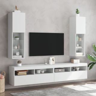 LED-tuledega telerikapid 2 tk, valge, 30,5 x 30 x 102 cm