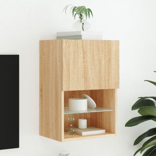 LED-tuledega telerikapp, Sonoma tamm, 40,5 x 30 x 60 cm