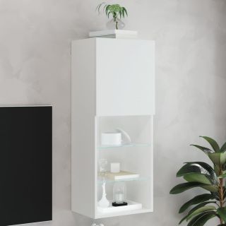 LED-tuledega telerikapp, valge, 40,5 x 30 x 102 cm