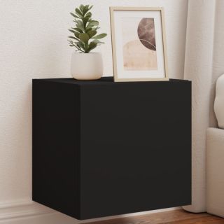 teleri seinakapid LED-tuledega 2 tk, must, 40,5 x 35 x 40 cm