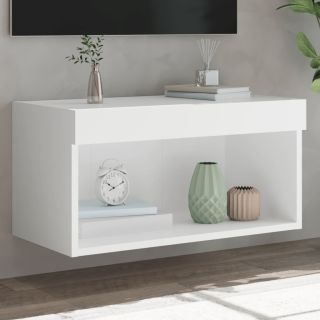 Тумба под телевизор со светодиодной подсветкой, белая, 60 x 30 x 30 см