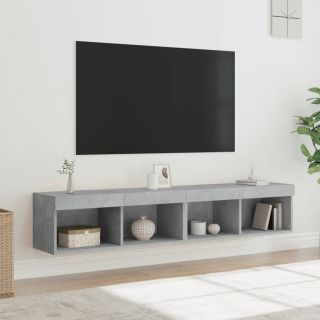 LED-tuledega telerikapid 2 tk, betoonhall, 80 x 30 x 30 cm