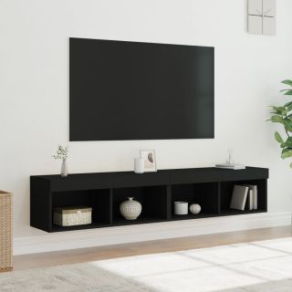 LED-tuledega telerikapid 2 tk, must, 80 x 30 x 30 cm