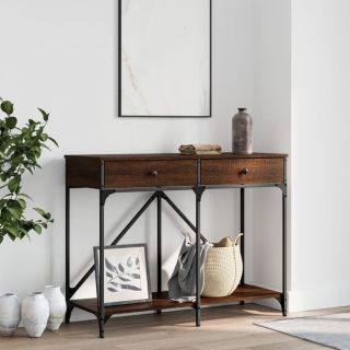 konsoollaud, pruun tamm, 100 x 39 x 78,5 cm, tehispuit