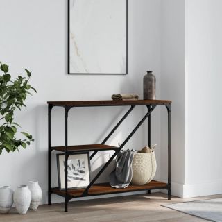 консольный столик, коричневый дуб, 88,5 x 30 x 75 см, искусственное дерево