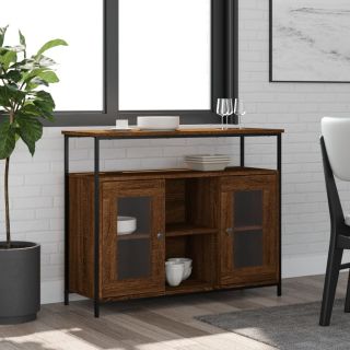 puhvetkapp, pruun tamm, 100 x 35 x 80 cm, tehispuit