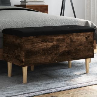скамья для хранения вещей, копченый дуб, 82 x 42 x 46 см, искусственное дерево