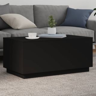 Журнальный столик со светодиодной подсветкой, черный, 90x50x40 см