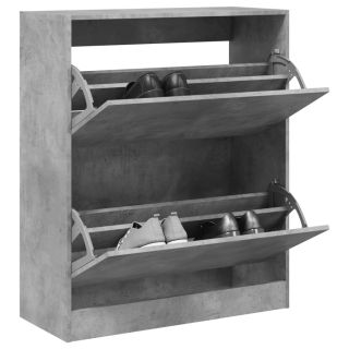 Тумба для обуви, бетонно-серая, 80 x 34 x 96,5 см, искусственное дерево