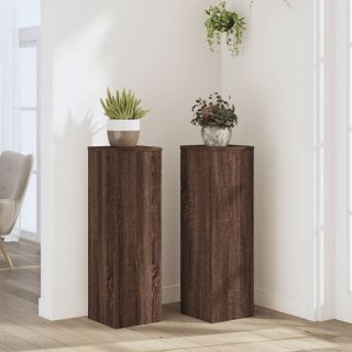 taimealused 2 tk, pruun tamm, 25x25x80 cm, tehispuit