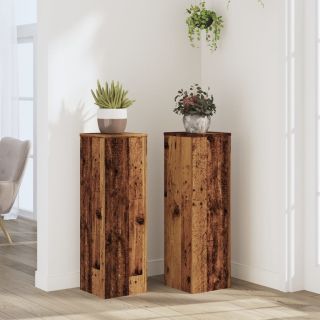 taimealused 2 tk, vana puit, 25 x 25 x 80 cm, tehispuit