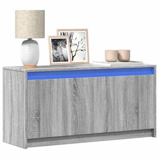 Тумба под телевизор со светодиодной подсветкой, цвет Sonoma серый, 100x34x50 см, искусственное дерево