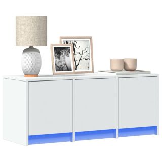 telerikapp LED-tuledega, valge, 97x34x40 cm, tehispuit