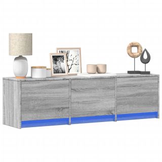 telerikapp LED-tuledega, hall Sonoma, 140x34x40 cm, tehispuit
