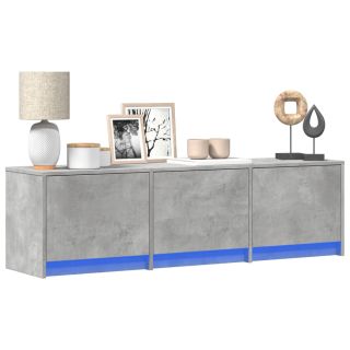 telerikapp LED-tuledega, betoonhall, 140x34x40 cm, tehispuit
