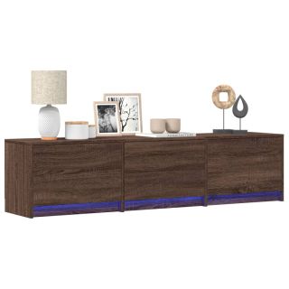 telerikapp LED-tuledega, pruun tamm, 165x34x40 cm, tehispuit