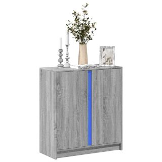 puhvetkapp LED-tulega, hall Sonoma tamm, 77x34x85 cm tehispuit