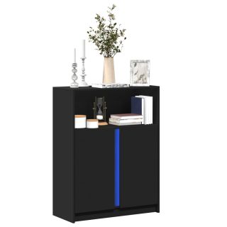 puhvetkapp LED-tulega, must, 77 x 34 x 100 cm, tehispuit