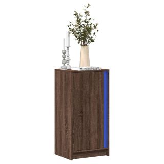 Буфет со светодиодной подсветкой, коричневый дуб, 42,5x34x85 см, искусственное дерево