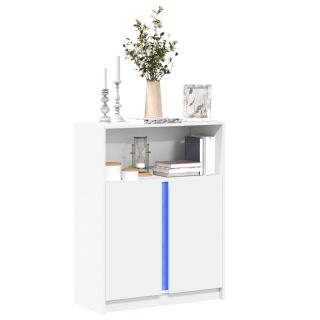 puhvetkapp LED-tulega, valge, 77 x 34 x 100 cm, tehispuit