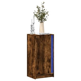 puhvetkapp LED-tulega, suitsutatud tamm 42,5x34x85 cm tehispuit