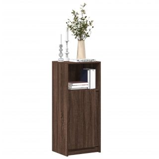 Буфет со светодиодной подсветкой, коричневый дуб, 42,5x34x100 см, искусственное дерево