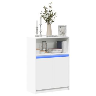 puhvetkapp LED-tulega, valge, 72 x 34 x 100 cm, tehispuit