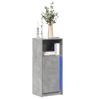 puhvetkapp LED-tulega, betoonhall, 42,5x34x100 cm, tehispuit