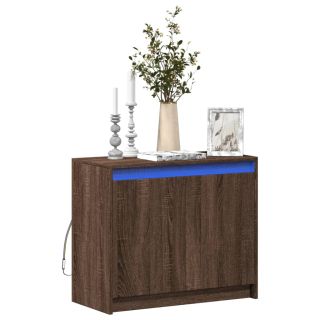 puhvetkapp LED-tulega, pruun tamm, 72x34x61 cm, tehispuit