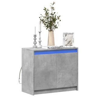 puhvetkapp LED-tulega, betoonhall, 72x34x61 cm, tehispuit