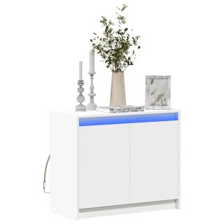 puhvetkapp LED-tulega, valge, 72x34x61 cm, tehispuit