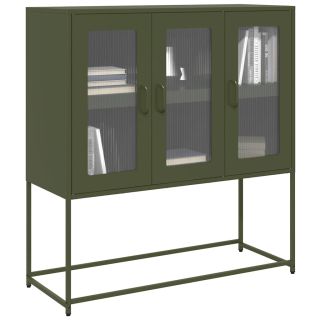 puhvetkapp, oliiviroheline, 100,5x39x107cm, külmvaltsitud teras