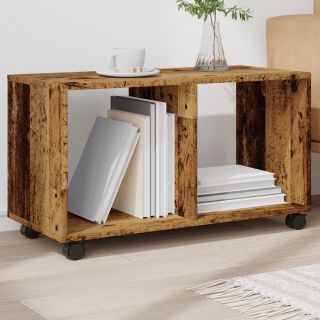 тумба на колесах, старое дерево, 72x33x42,5 см, искусственное дерево