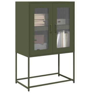Высокий бортик Оливково-зеленый 68x39x107 см Сталь