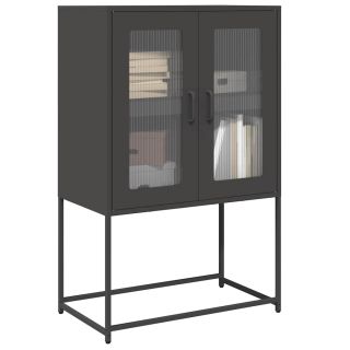 Highboard Black 68x39x107 cm Teras