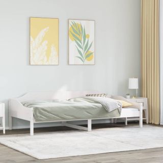 voodiraam ilma madratsita, valge, 80x200 cm, männipuit