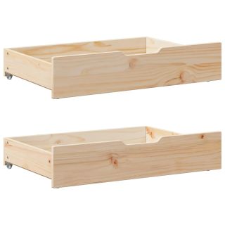 ratastega voodisahtlid 2 tk, 80x55x17 cm, männipuit