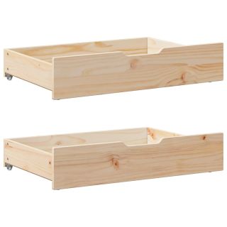 ratastega voodisahtlid 2 tk, 85x55x17 cm, männipuit