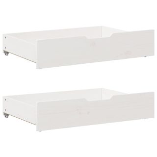 voodiralused sahtlid 2 tk, valge, 85x55x17 cm, männipuit