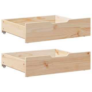 ratastega voodisahtlid 2 tk, 75x55x17 cm, männipuit