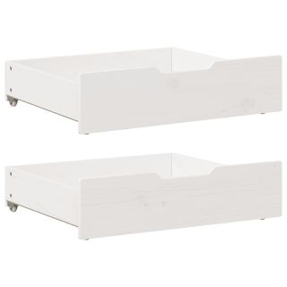 voodiralused sahtlid 2 tk, valge, 75x55x17 cm, männipuit