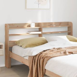 riiulitega voodipeats, 120 cm, männipuit
