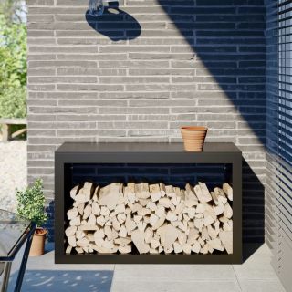 küttepuude rest, must, 100x40x60 cm, teras