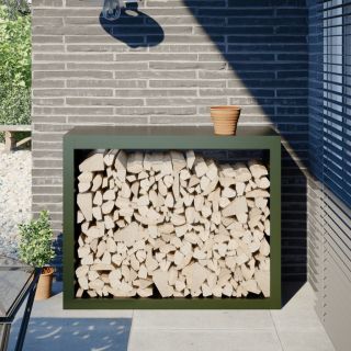 küttepuude rest, roheline, 100x40x80 cm, teras